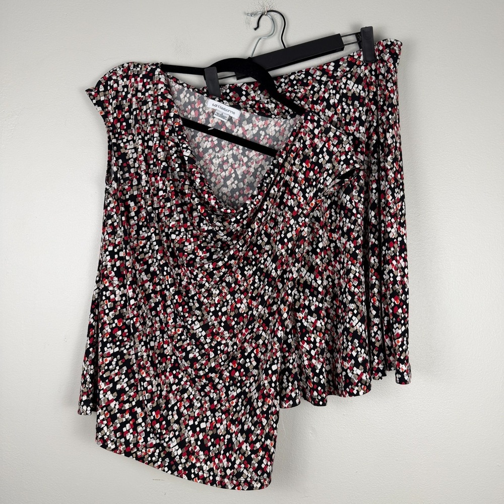Liz‎ Claiborne 2-Piece Skirt Set Women's Small Multicolor Polka Dot Cowl Neck